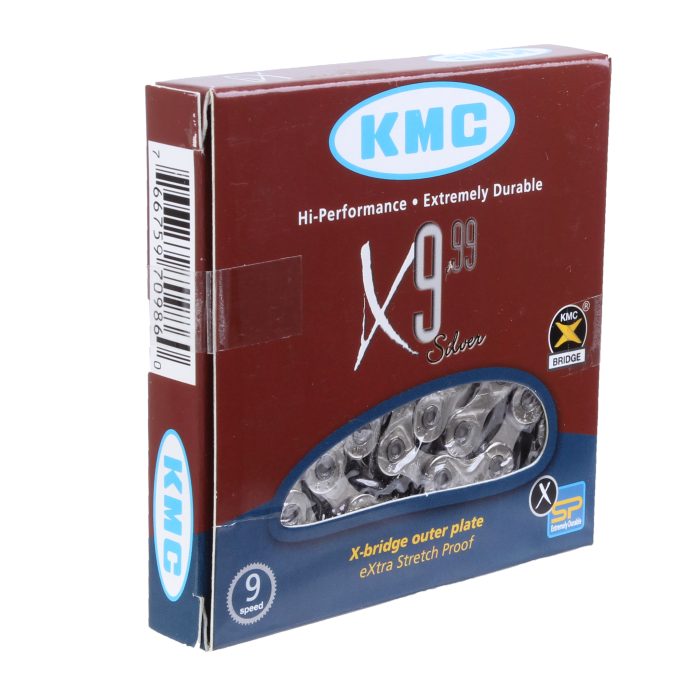 Cadena KMC X9 (9v), Plateada