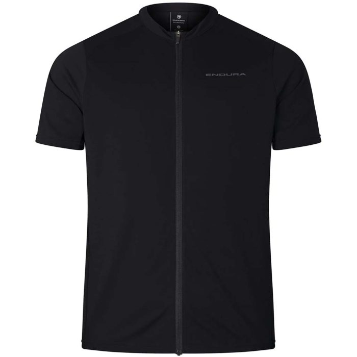 Endura Loop S/S Zipped Jersey, Large, Black NLS