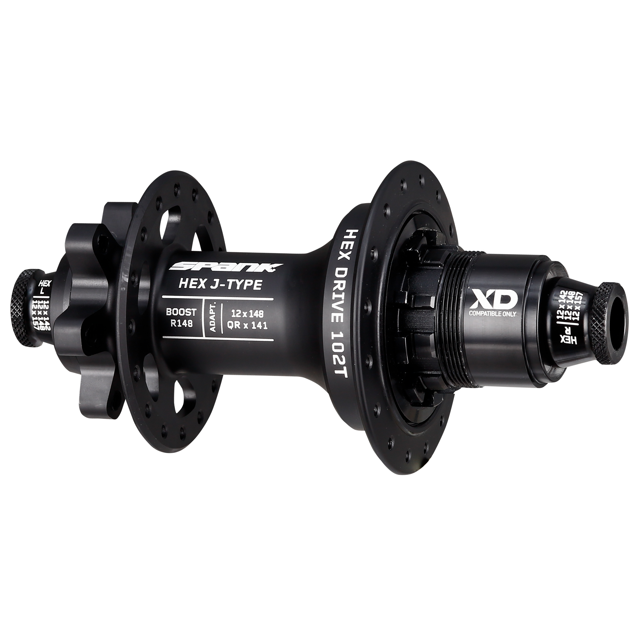 Spank HEX J-Type 6B Disc Rear Hub, 32h, 12x148mm, XD