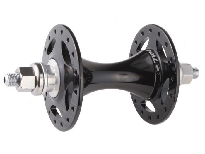 Halo Track Front Hub, 24h, Black
