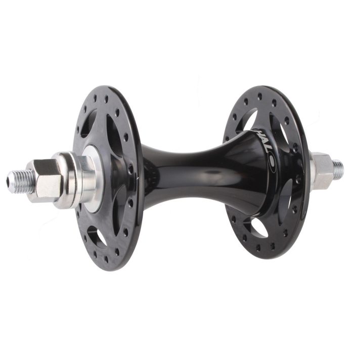 Halo Track Front Hub, 24h, Black