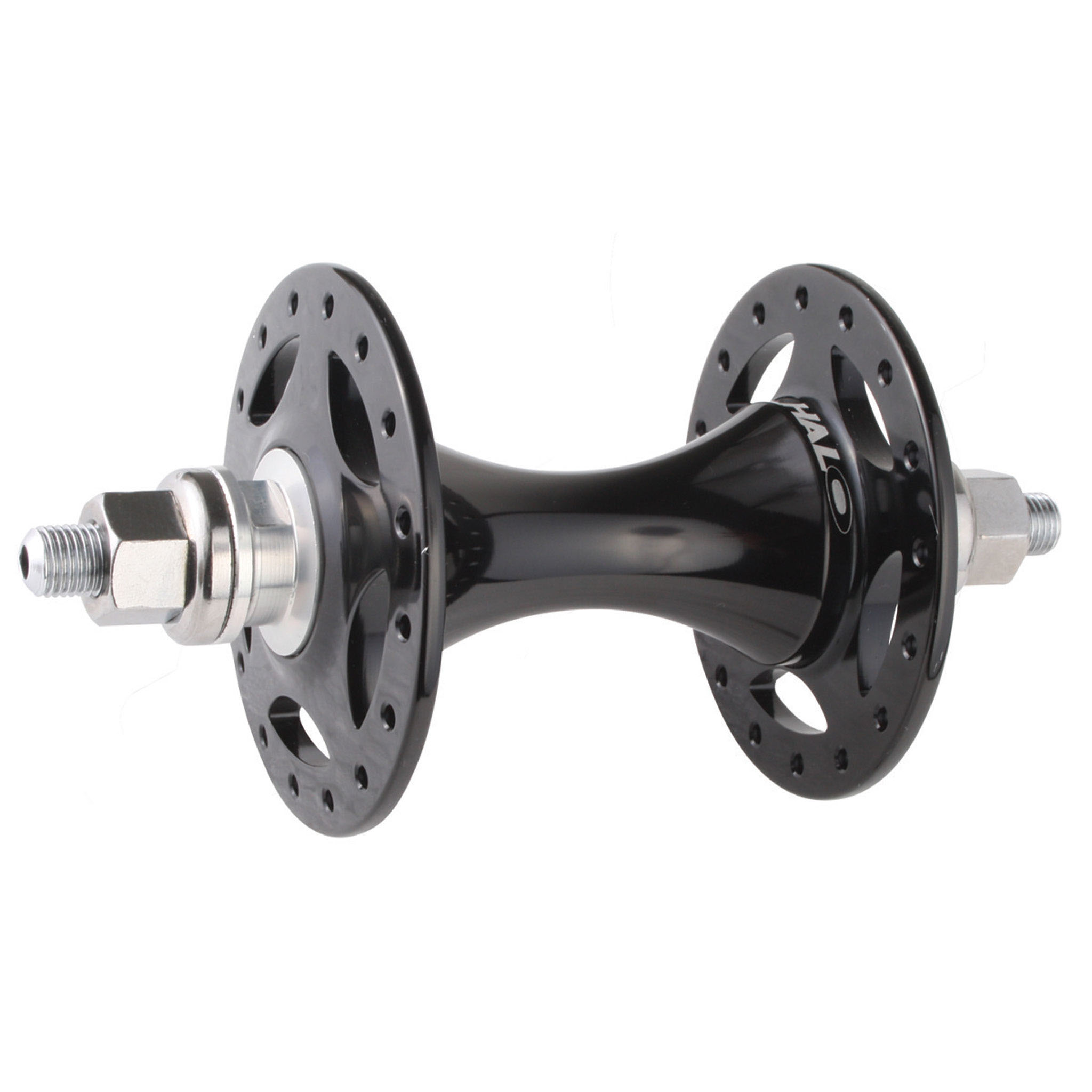 Halo Track Front Hub, 24h, Black