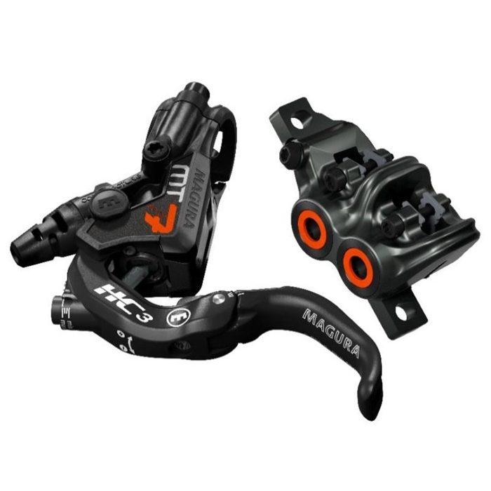 Magura MT7 HC3 Carbon Disc Brake, PM, F or R, Carbon/Orange