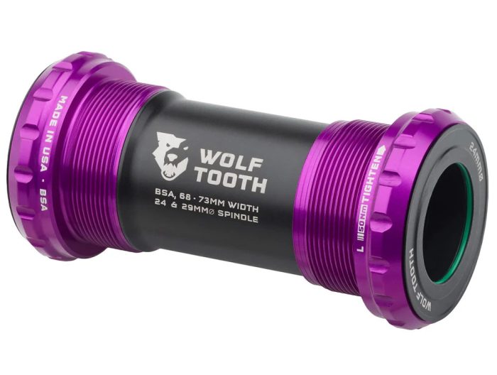 Wolf Tooth Components Bottom Bracket, BSA Shell, 24mm for Shimano, Ultraviol