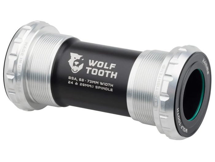 Wolf Tooth Components Bottom Bracket, BSA Shell, 24mm for Shimano, Raw Silve