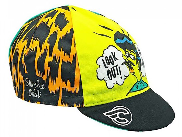 Cinelli Cycling Cap, Stevie Gee Art, Look Out, Black/Yellow