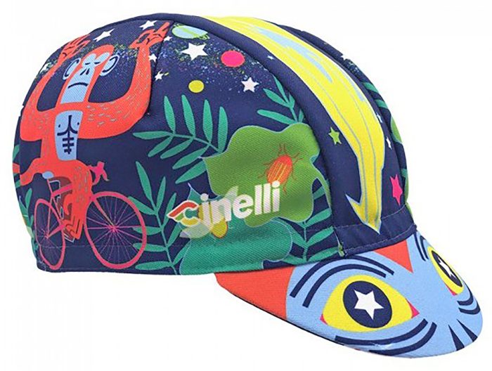 Cinelli Cycling Cap, Ziruffo Art, Jungle, Blue/Red