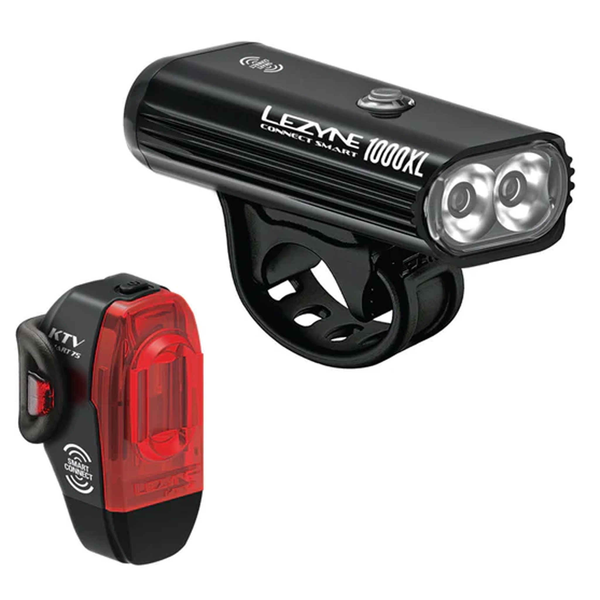 Lezyne Connect Smart 1000Xl and KTV 75 Smart Light Pair, Blac