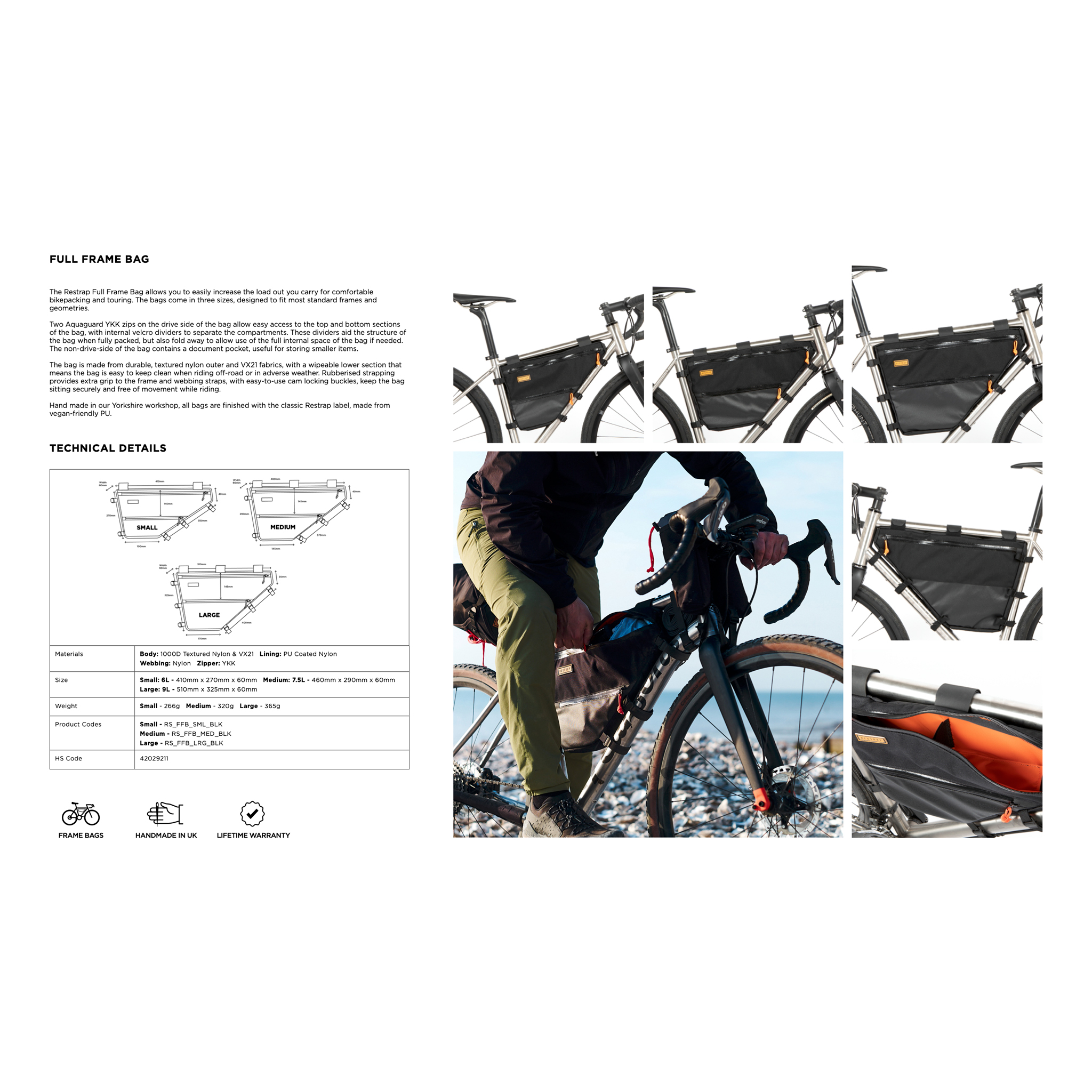 Restrap Full Frame Bag, Medium, 7.5L, Black - Imagen 3