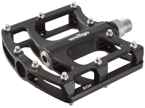 Wellgo B124 Platform Pedals, 9/16" - Black NLS