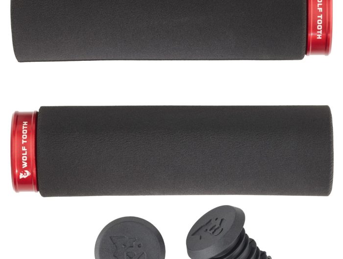 Wolf Tooth Components Lock-On Fat Paw Grip Set, Black/Red