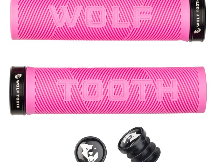 Wolf Tooth Components Echo Lock-On Grip Set, Pink/Black  NLA