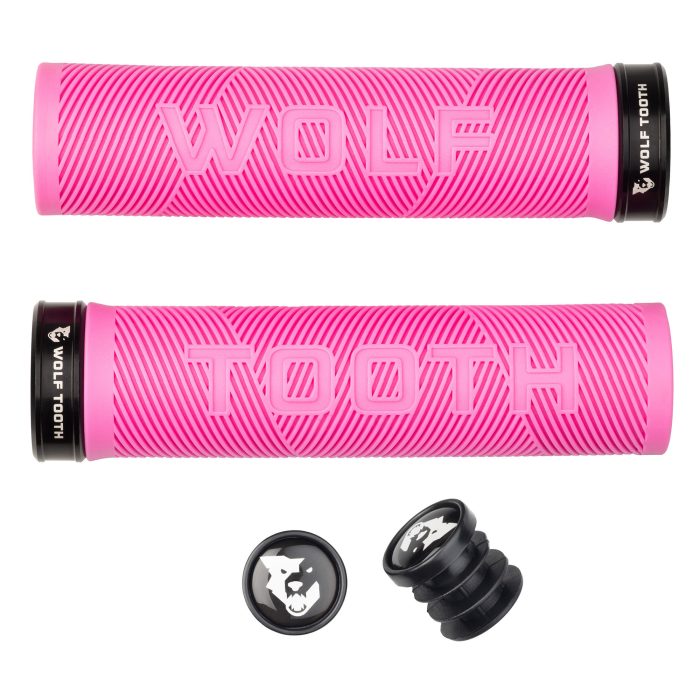 Wolf Tooth Components Echo Lock-On Grip Set, Pink/Black  NLA