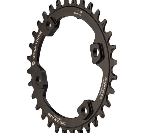 Wolf Tooth Components Shimano Asym. Elliptical Chainring, 96BCD 32T, Black