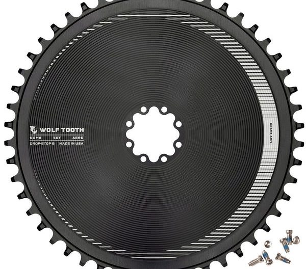 Wolf Tooth Components Aero Chainring, 8-Bolt, Drop-Stop B, 50T, Blk