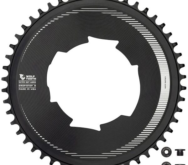 Wolf Tooth Components Aero Chainring, 107 BCD, Drop-Stop B, 50T, Blk  NLS