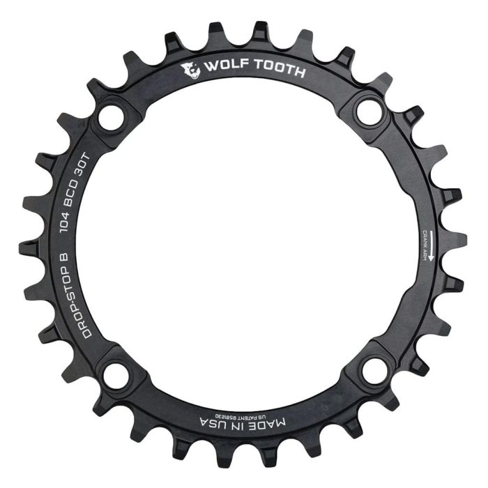 Wolf Tooth Components 104 Chainring, 104BCD 30T, DropStop B, Black
