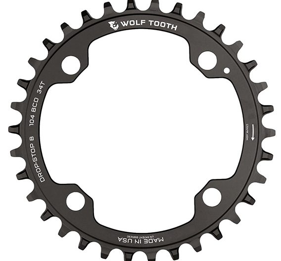 Wolf Tooth Components 104 Chainring, 104BCD 34T, DropStop B, Black