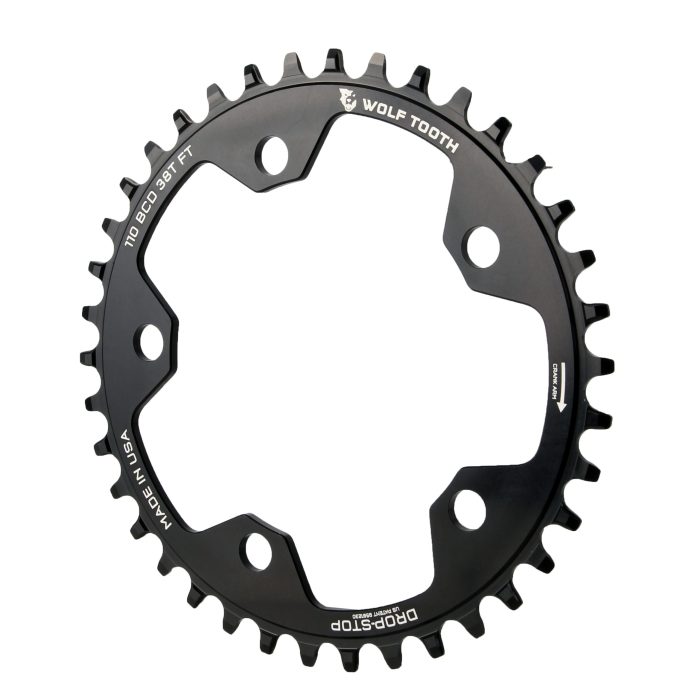 Wolf Tooth Components 5x110BCD CX/Road (Flat Top) Chainring, 38T, Black