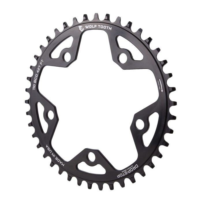 Wolf Tooth Components 5x110BCD CX/Road (Flat Top) Chainring, 42T, Black