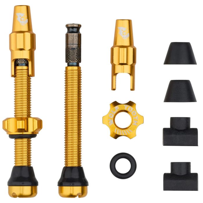 Wolf Tooth Components Tubeless Valve Stem Kit, Clik Valve, 44mm, Gold