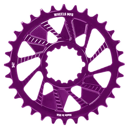Wheels Mfg SRAM 3-Bolt DM Boost Chainring 34t, Purple