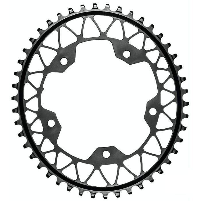 absoluteBLACK 5x110BCD Gravel 1X Oval Chainring, 48T - Black  NLS