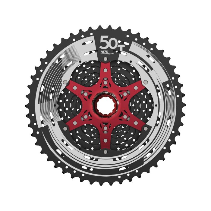 Sunrace CSMZ90 12sp Cassette, 11-50t - Black/Red